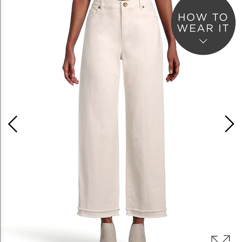 White LOFT Wide Leg Jeans
